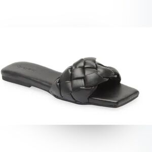 Open Edit Lucca Slide Sandals – Black | Women’s Size 9